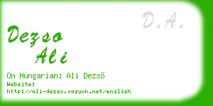 dezso ali business card
